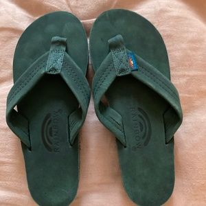 Teal Rainbows flip flops